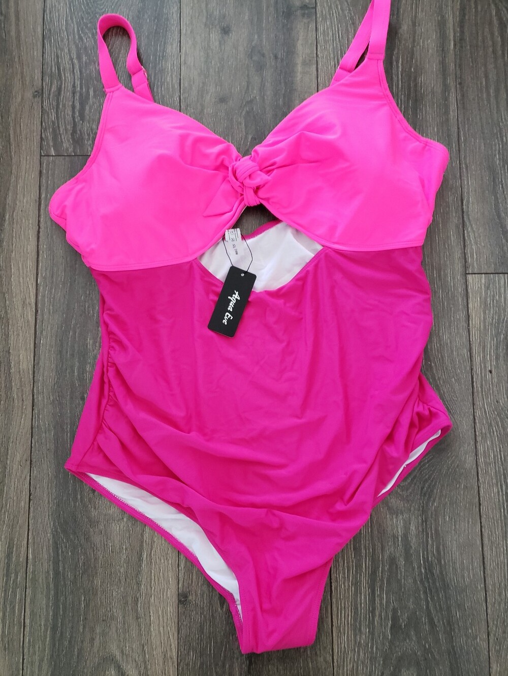 NWT Aqua Eve Pink Colorblock One Piece Swimsuit Tummy Control Plus Size 24w